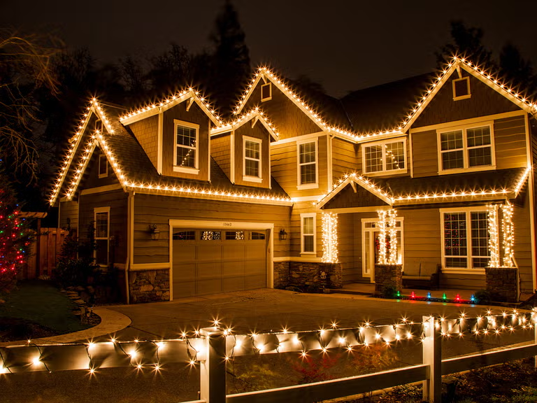 Professional holiday lighting installation